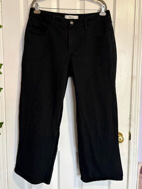 Hollister Curvy Mid-Rise Short Length Black Baggy Jeans